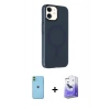 MARSİLYAN™- iPhone 11 Kılıf Çekirdek Modern Prime - Siyah Bilvis 5in1 5D Magic Hayalet Cam Ekran Koruyucu + Neon Fosforlu Kamera Lens - YL