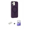 MARSİLYAN™- iPhone 11 Kılıf Çekirdek Modern Prime - Siyah Bilvis 5in1 5D Magic Hayalet Cam Ekran Koruyucu + Renkli Kamera Lens Koruma Cam - SI