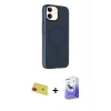 MARSİLYAN™- iPhone 11 Kılıf Çekirdek Modern Prime - Siyah Bilvis 5in1 5D Magic Hayalet Cam Ekran Koruyucu + Rainbow Kamera Lens Koruma Cam - KI