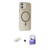 MARSİLYAN™- iPhone 11 Kılıf Çekirdek Modern Prime - Siyah Bilvis 5in1 5D Magic Hayalet Cam Ekran Koruyucu + Renkli Kamera Lens Koruma Cam - YL