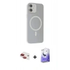 MARSİLYAN™- iPhone 11 Kılıf Çekirdek Modern Prime - Siyah Bilvis 5in1 5D Magic Hayalet Cam Ekran Koruyucu + Pers Alüminyum Kamera Lens - KI