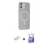 MARSİLYAN™- iPhone 11 Kılıf Çekirdek Modern Prime - Siyah Bilvis 5in1 5D Magic Hayalet Cam Ekran Koruyucu + Renkli Kamera Lens Koruma Cam - SI