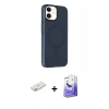 MARSİLYAN™- iPhone 11 Kılıf Çekirdek Modern Prime - Siyah Bilvis 5in1 5D Magic Hayalet Cam Ekran Koruyucu + Renkli Kamera Lens Koruma Cam - PE