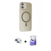 MARSİLYAN™- iPhone 11 Kılıf Çekirdek Modern Prime - Siyah Bilvis 5in1 5D Magic Hayalet Cam Ekran Koruyucu + Pers Alüminyum Kamera Lens - LT