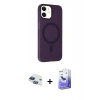 MARSİLYAN™- iPhone 11 Kılıf Çekirdek Modern Prime - Siyah Bilvis 5in1 5D Magic Hayalet Cam Ekran Koruyucu + Pers Alüminyum Kamera Lens - LT