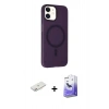 MARSİLYAN™- iPhone 11 Kılıf Çekirdek Modern Prime - Siyah Bilvis 5in1 5D Magic Hayalet Cam Ekran Koruyucu + Renkli Kamera Lens Koruma Cam - PE