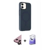 MARSİLYAN™- iPhone 11 Kılıf Çekirdek Modern Prime - Siyah Bilvis 5in1 5D Magic Hayalet Cam Ekran Koruyucu + Siyah Raze Metal Kamera Lens