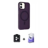 MARSİLYAN™- iPhone 11 Kılıf Çekirdek Modern Prime - Siyah Bilvis 5in1 5D Magic Hayalet Cam Ekran Koruyucu + PVD Metal Kamera Lens - SH