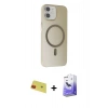 MARSİLYAN™- iPhone 11 Kılıf Çekirdek Modern Prime - Siyah Bilvis 5in1 5D Magic Hayalet Cam Ekran Koruyucu + Rainbow Kamera Lens Koruma Cam - KI