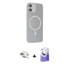 MARSİLYAN™- iPhone 11 Kılıf Çekirdek Modern Prime - Siyah Bilvis 5in1 5D Magic Hayalet Cam Ekran Koruyucu + Gold Pers Alüminyum Kamera Lens