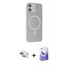 MARSİLYAN™- iPhone 11 Kılıf Çekirdek Modern Prime - Siyah Bilvis 5in1 5D Magic Hayalet Cam Ekran Koruyucu + Yeşil Pers Alüminyum Kamera Lens