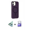 MARSİLYAN™- iPhone 11 Kılıf Çekirdek Modern Prime - Siyah Bilvis 5in1 5D Magic Hayalet Cam Ekran Koruyucu + Raze Metal Kamera Lens - MI