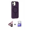 MARSİLYAN™- iPhone 11 Kılıf Çekirdek Modern Prime - Siyah Bilvis 5in1 5D Magic Hayalet Cam Ekran Koruyucu + Siyah Raze Metal Kamera Lens