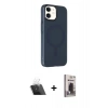 MARSİLYAN™- iPhone 11 Kılıf Çekirdek Modern Prime - Siyah Bilvis Hayalet Cam Ekran Koruyucu + Kamera Lens Koruma Cam - SF