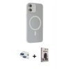 MARSİLYAN™- iPhone 11 Kılıf Çekirdek Modern Prime - Siyah Bilvis Hayalet Cam Ekran Koruyucu + Pers Alüminyum Kamera Lens - LT