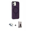 MARSİLYAN™- iPhone 11 Kılıf Çekirdek Modern Prime - Siyah Bilvis Hayalet Cam Ekran Koruyucu + Pers Alüminyum Kamera Lens - LT
