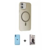 MARSİLYAN™- iPhone 11 Kılıf Çekirdek Modern Prime - Siyah Bilvis Hayalet Cam Ekran Koruyucu + Neon Fosforlu Kamera Lens - MI