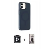 MARSİLYAN™- iPhone 11 Kılıf Çekirdek Modern Prime - Siyah Bilvis Hayalet Cam Ekran Koruyucu + PVD Metal Kamera Lens - MI