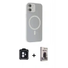 MARSİLYAN™- iPhone 11 Kılıf Çekirdek Modern Prime - Siyah Bilvis Hayalet Cam Ekran Koruyucu + PVD Metal Kamera Lens - MI