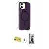 MARSİLYAN™- iPhone 11 Kılıf Çekirdek Modern Prime - Siyah Bilvis Hayalet Cam Ekran Koruyucu + Rainbow Kamera Lens Koruma Cam - KI