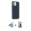 MARSİLYAN™- iPhone 11 Kılıf Çekirdek Modern Prime - Siyah Bilvis Hayalet Cam Ekran Koruyucu + Raze Metal Kamera Lens - MI