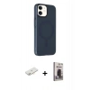 MARSİLYAN™- iPhone 11 Kılıf Çekirdek Modern Prime - Siyah Bilvis Hayalet Cam Ekran Koruyucu + Renkli Kamera Lens Koruma Cam - YL