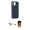MARSİLYAN™- iPhone 11 Kılıf Çekirdek Modern Prime - Siyah Buffer Cam Ekran Koruyucu + Gökkuşağı Pers Alüminyum Kamera Lens