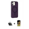 MARSİLYAN™- iPhone 11 Kılıf Çekirdek Modern Prime - Siyah Buffer Cam Ekran Koruyucu + Kamera Lens Koruma Cam - SF