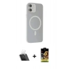 MARSİLYAN™- iPhone 11 Kılıf Çekirdek Modern Prime - Siyah Buffer Cam Ekran Koruyucu + Kamera Lens Koruma Cam - SF