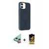 MARSİLYAN™- iPhone 11 Kılıf Çekirdek Modern Prime - Siyah Buffer Cam Ekran Koruyucu + Kırmızı Raze Metal Kamera Lens