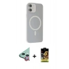 MARSİLYAN™- iPhone 11 Kılıf Çekirdek Modern Prime - Siyah Buffer Cam Ekran Koruyucu + Kırmızı Raze Metal Kamera Lens
