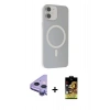 MARSİLYAN™- iPhone 11 Kılıf Çekirdek Modern Prime - Siyah Buffer Cam Ekran Koruyucu + Mor Raze Metal Kamera Lens
