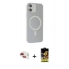 MARSİLYAN™- iPhone 11 Kılıf Çekirdek Modern Prime - Siyah Buffer Cam Ekran Koruyucu + Pers Alüminyum Kamera Lens - KI