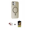 MARSİLYAN™- iPhone 11 Kılıf Çekirdek Modern Prime - Siyah Buffer Cam Ekran Koruyucu + Pers Alüminyum Kamera Lens - KI