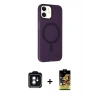 MARSİLYAN™- iPhone 11 Kılıf Çekirdek Modern Prime - Siyah Buffer Cam Ekran Koruyucu + PVD Metal Kamera Lens - YL
