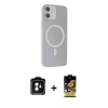MARSİLYAN™- iPhone 11 Kılıf Çekirdek Modern Prime - Siyah Buffer Cam Ekran Koruyucu + PVD Metal Kamera Lens - YL