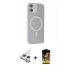 MARSİLYAN™- iPhone 11 Kılıf Çekirdek Modern Prime - Siyah Buffer Cam Ekran Koruyucu + Raze Metal Kamera Lens - GS
