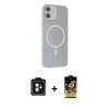 MARSİLYAN™- iPhone 11 Kılıf Çekirdek Modern Prime - Siyah Buffer Cam Ekran Koruyucu + PVD Metal Kamera Lens - SH