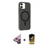 MARSİLYAN™- iPhone 11 Kılıf Çekirdek Modern Prime - Siyah Buffer Cam Ekran Koruyucu + Siyah Raze Metal Kamera Lens