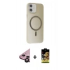 MARSİLYAN™- iPhone 11 Kılıf Çekirdek Modern Prime - Siyah Buffer Cam Ekran Koruyucu + Siyah Raze Metal Kamera Lens