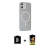MARSİLYAN™- iPhone 11 Kılıf Çekirdek Modern Prime - Siyah Buffer Cam Ekran Koruyucu + PVD Metal Kamera Lens - TU