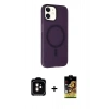 MARSİLYAN™- iPhone 11 Kılıf Çekirdek Modern Prime - Siyah Buffer Cam Ekran Koruyucu + PVD Metal Kamera Lens - TU