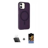 MARSİLYAN™- iPhone 11 Kılıf Çekirdek Modern Prime - Siyah Buffer Hayalet Cam Ekran Koruyucu + Kamera Lens Koruma Cam - SF