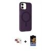 MARSİLYAN™- iPhone 11 Kılıf Çekirdek Modern Prime - Siyah Buffer Hayalet Cam Ekran Koruyucu + Pers Alüminyum Kamera Lens - KI