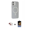 MARSİLYAN™- iPhone 11 Kılıf Çekirdek Modern Prime - Siyah Buffer Hayalet Cam Ekran Koruyucu + Pers Alüminyum Kamera Lens - KI