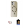 MARSİLYAN™- iPhone 11 Kılıf Çekirdek Modern Prime - Siyah Buffer Hayalet Cam Ekran Koruyucu + Pers Alüminyum Kamera Lens - KI