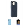 MARSİLYAN™- iPhone 11 Kılıf Çekirdek Modern Prime - Siyah Buffer Hayalet Cam Ekran Koruyucu + Neon Fosforlu Kamera Lens - MI