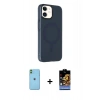 MARSİLYAN™- iPhone 11 Kılıf Çekirdek Modern Prime - Siyah Buffer Hayalet Cam Ekran Koruyucu + Neon Fosforlu Kamera Lens - YL