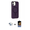 MARSİLYAN™- iPhone 11 Kılıf Çekirdek Modern Prime - Siyah Buffer Hayalet Cam Ekran Koruyucu + Pers Alüminyum Kamera Lens - GI