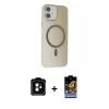 MARSİLYAN™- iPhone 11 Kılıf Çekirdek Modern Prime - Siyah Buffer Hayalet Cam Ekran Koruyucu + PVD Metal Kamera Lens - TU